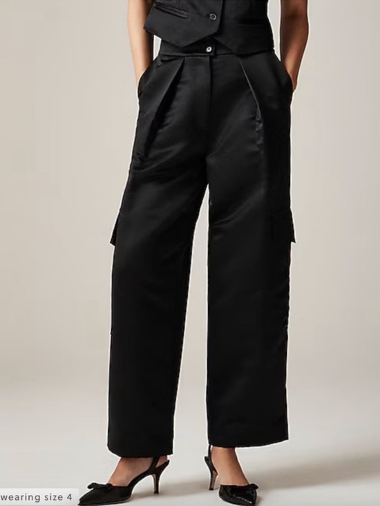 Christopher John Rogers Pants - Christopher John Rogers x J.Crew High Rise Cargo Pant in Duchesse Satin size 4
